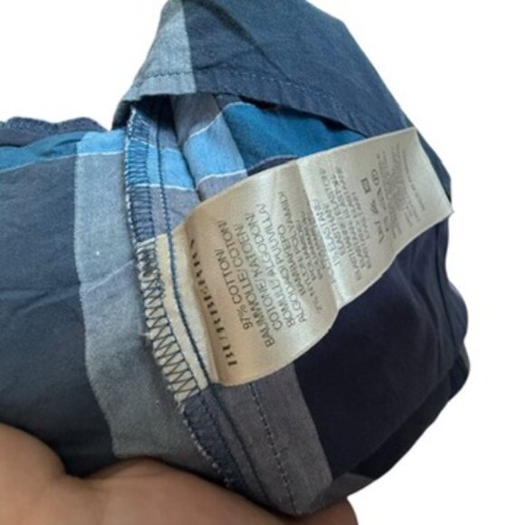 Burberry Brit Womens Cotton Checkered Print Button-Up Blouse Blue Size S Tunic - Picture 15 of 16